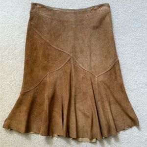 Ideology Real Leather Suede Midi Skirt